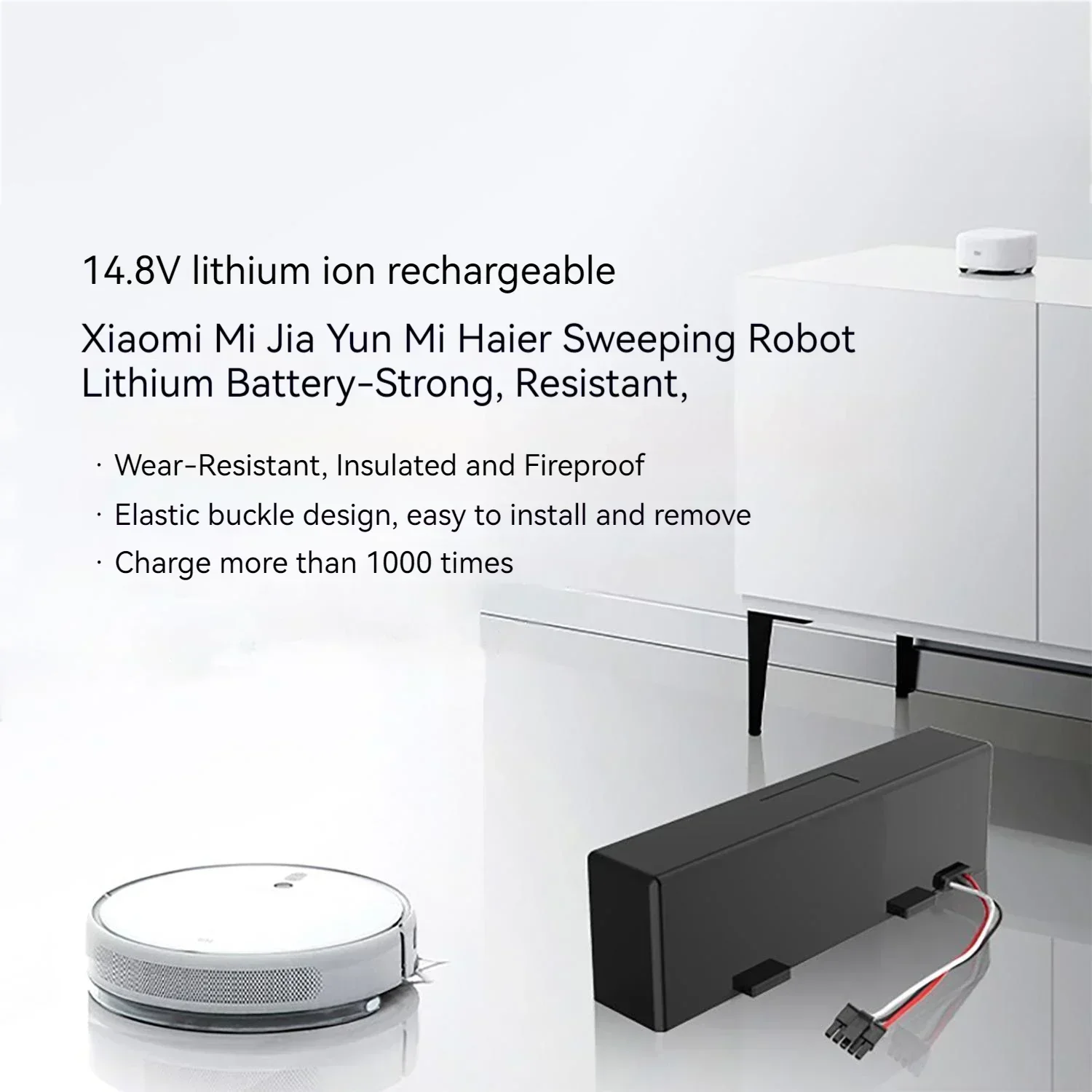 Brand14.8V 12800mAh Ersatzakku für Xiaomi Mop Pro Roboterstaubsauger STYTJ02YM, geeignet für Yunmi MVVO1-JG Haier JX37. – Detail 3