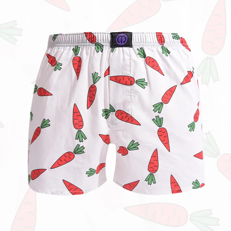 Pure Cotton Panties Carrot For Men And Women Pattern Comfortable Breathable Shorts For Home Leisure