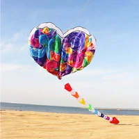 Heart Shaped Soft Kite Inflatable Nylon Adult Kite Cometa Gigante Children's Kite Tear Resistant and Easy To Fly Beach Kites 1