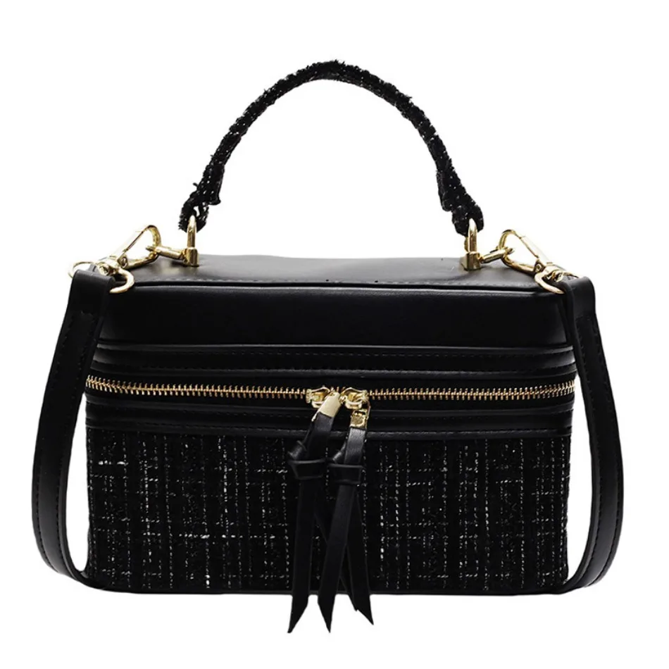 Vintage Woolen Box Women Handbags Luxury Designer Shoulder Crossbody Bags for Women 2025 New Square Chains Sling Bag Clutch Lady 6