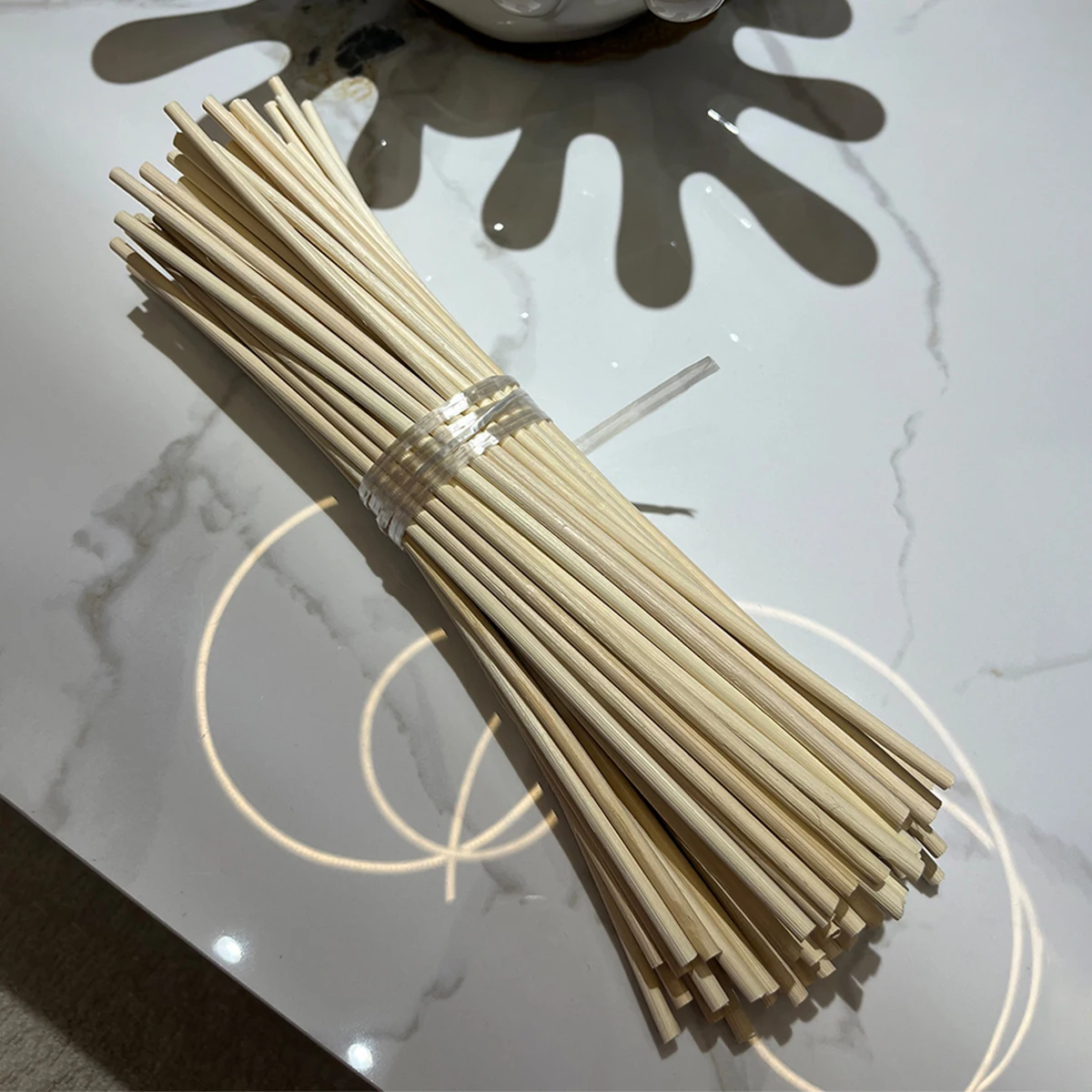 50pcs Diameter 5mm/4mm Very Thick Natural Wooden Reed Diffuser Rattan Sticks, Aroma Diffuser Air Freshener Reeds Rattan Rods