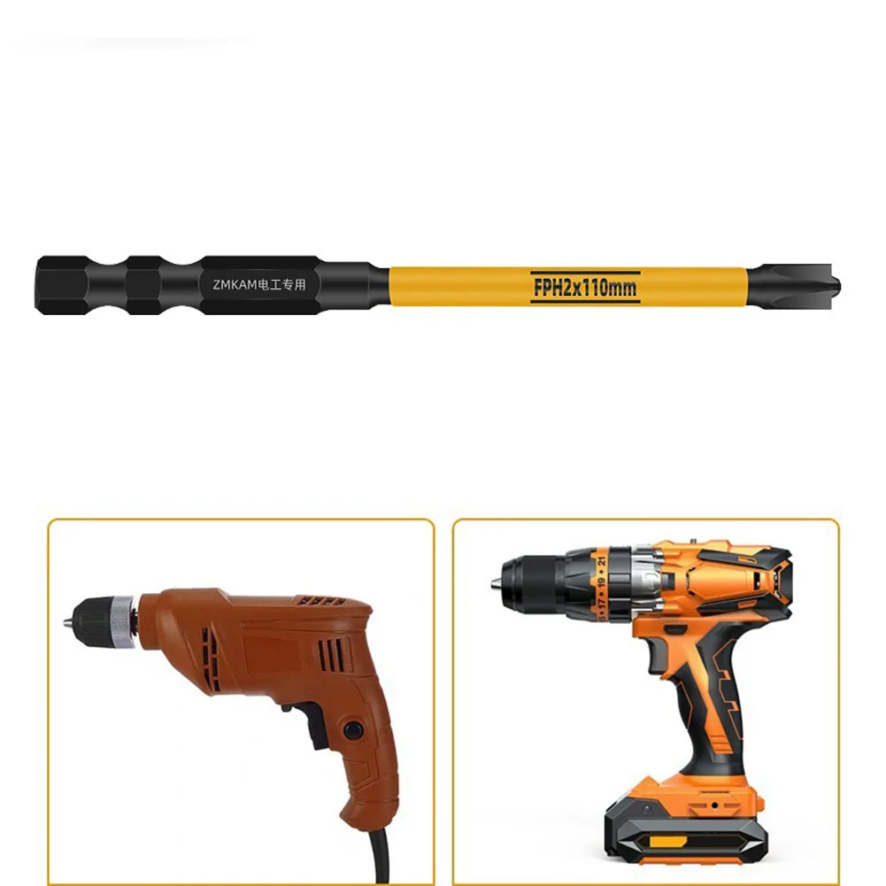 Magnetic Screwdriver Bit Nutdrivers FPH2 FPH2 65 110/150mm Electrician Special HRC60 Hardness Cross Impact Screwdriver Bits Tool 4
