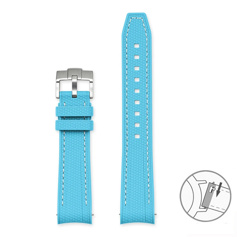Sport Waterproof Liquid Silicone Watch Strap, Quick Release 20mm Band