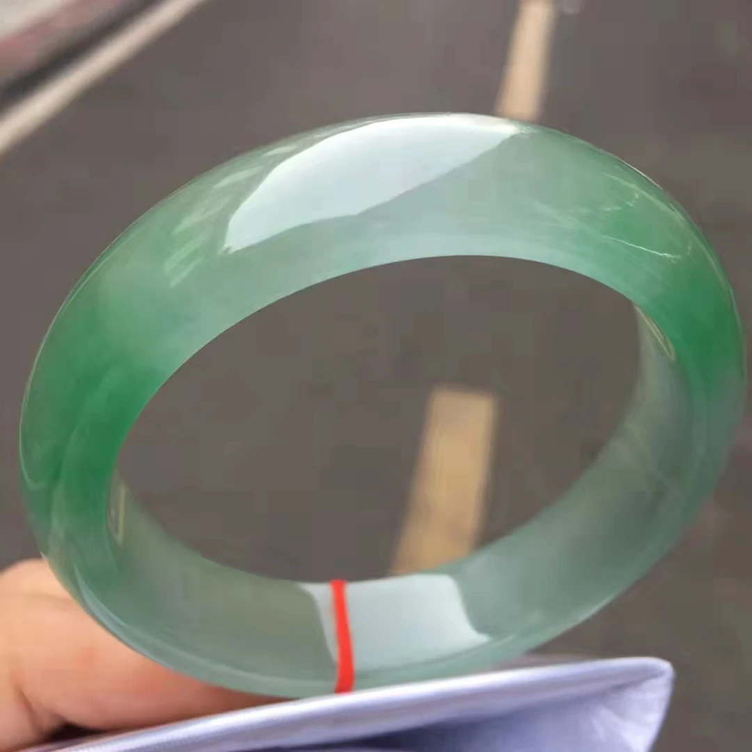 

Top Real Natural Myanmar emerald greenIce-through Perfect Ice Floating green Goddess Bangle Jewelry Lucky Accessories Gift