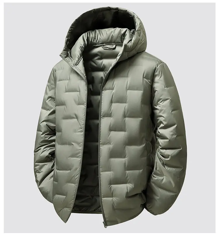 Leichte Entendaunenjacke für Herren, 2025, Herbst und Winter, solide, warm, lässig, Puffermantel, Oberbekleidung, lockere, winddichte, gepolsterte Oberteil-Kleidung – Detail 18