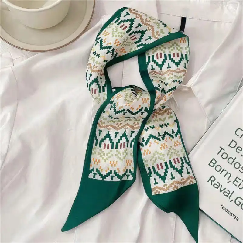 Green Small Scarf Lightweight About 88cm Long Stylish Hair Scarf For Women Women Trendy Accessory Popular Spring/summer Thin 3