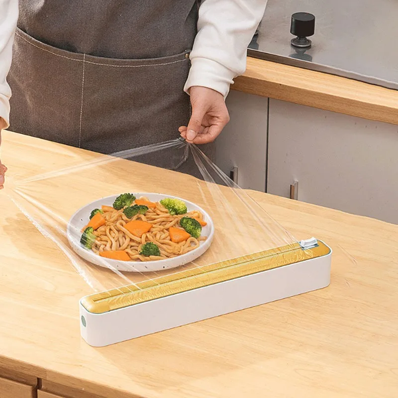 1PC Cling Film Cutter Magnetic Home Use Adjustable Baking Paper Tinfoil Cutter Storage Cutting Case