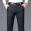 Men's Spring Autumn Solid High Waist Button Pockets Zipper Casual Suit Workwear Formal Trousers Fashion england style Pants 4