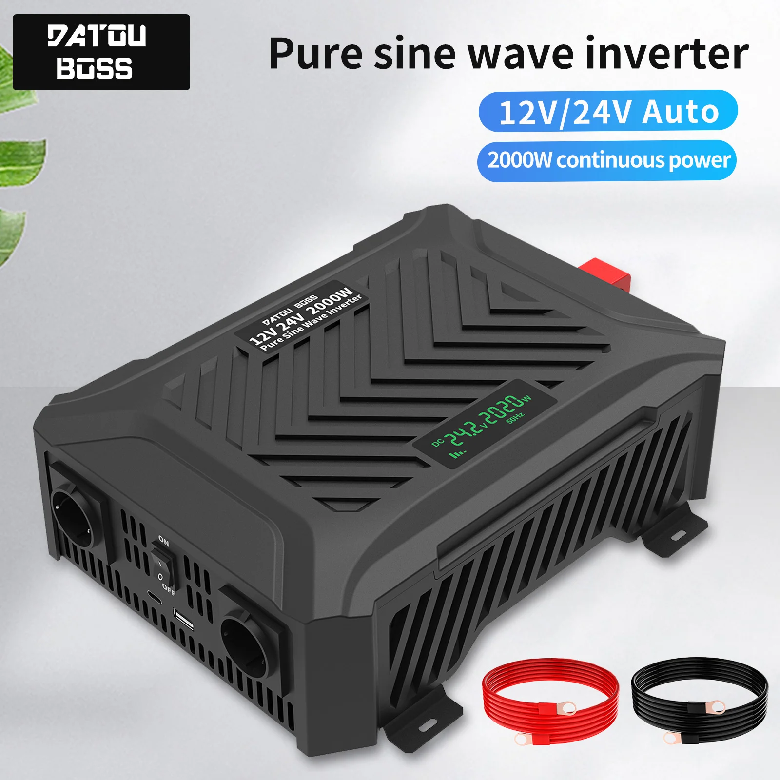 DATOUBOSSPureSineSineInverterAutoSwitchingDC12VDC24VtoAC220V