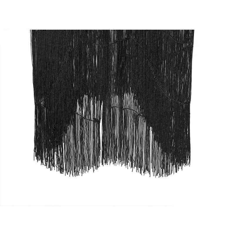 Black Velvet Tassel Halter Tops For Women Office Commute Elegant Chic Tank Top Personality Backless Sexy Party Top