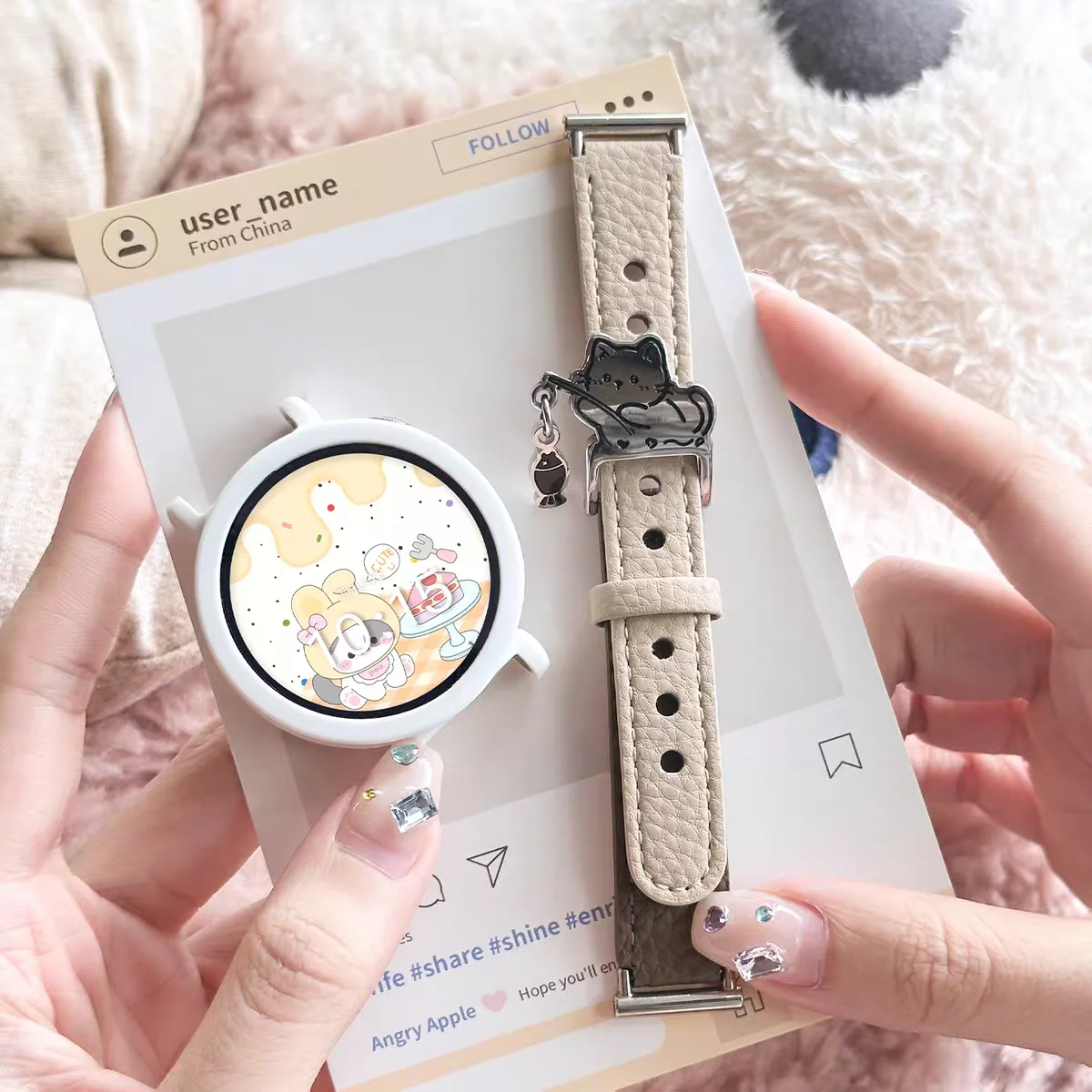 Elegant Women's Leather Loop Watch Band - 20mm, 18mm, 22mm Strap Options