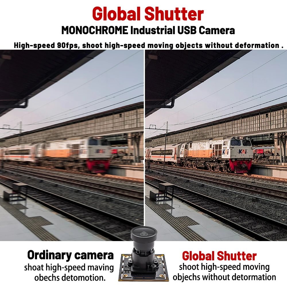 1080P90FPS Global Shutter USB Camera Board with M16 Lens Plug Play High Speed We