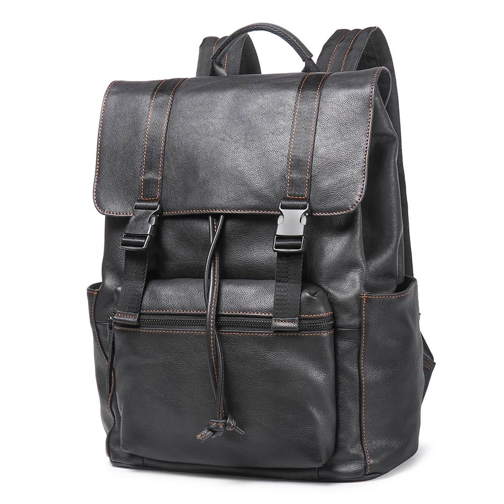 LUOKIR Neue männer Echte Leder Rucksack Top Schicht Rindsleder Große Kapazität Computer Rucksack Lässig Reise Rucksack Schule Tasche – Detail 13