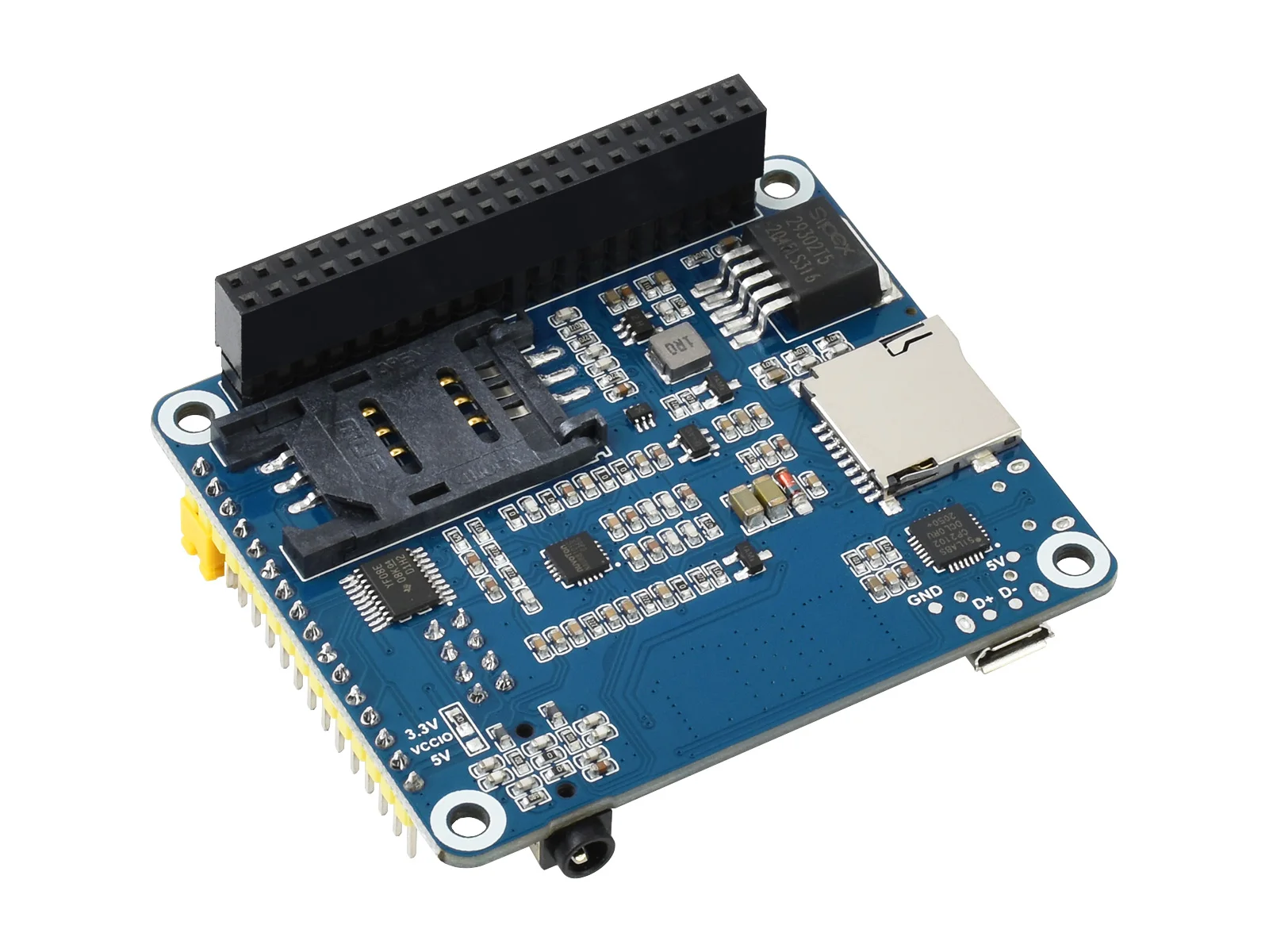 Waveshare SIM7600E-H  ̿ 4G HAT, LTE Cat-4 4G, 3G, 2G, GNSS, , ƽþ, ƽþ, ī