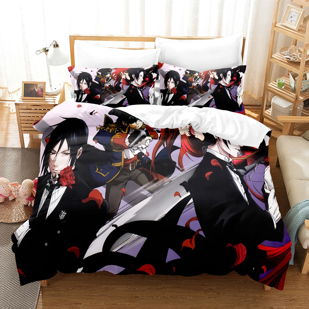 

Fashion 3D The Black Butler Bedding Sets Duvet Cover Set With Pillowcase Twin Full Queen King Bedclothes Bed Linen customizable