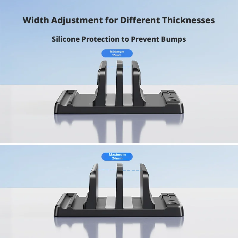 유니버설 3/2 슬롯 데스크 노트북 홀더 수직 노트북 스탠드 노트북 도킹 스테이션 스탠드 데스크 스토리지 맥북 태블릿 폰용