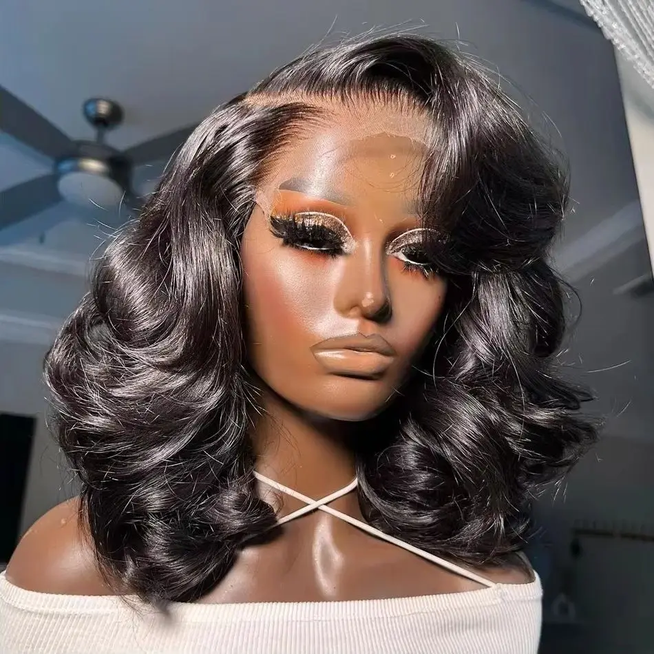 Brazilian Short Bob 13x6 HD Transparent Lace Front Body Wave 13x4 Lace Frontal Human Hair Wavys 5x5 Closure Wig For Women