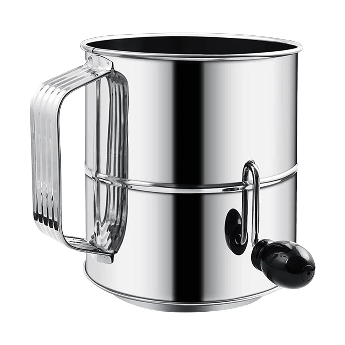 

Flour Sifter Hand Crank Fine Mesh Screen for Pastries Cupcakes Decorate Cakes Equipment