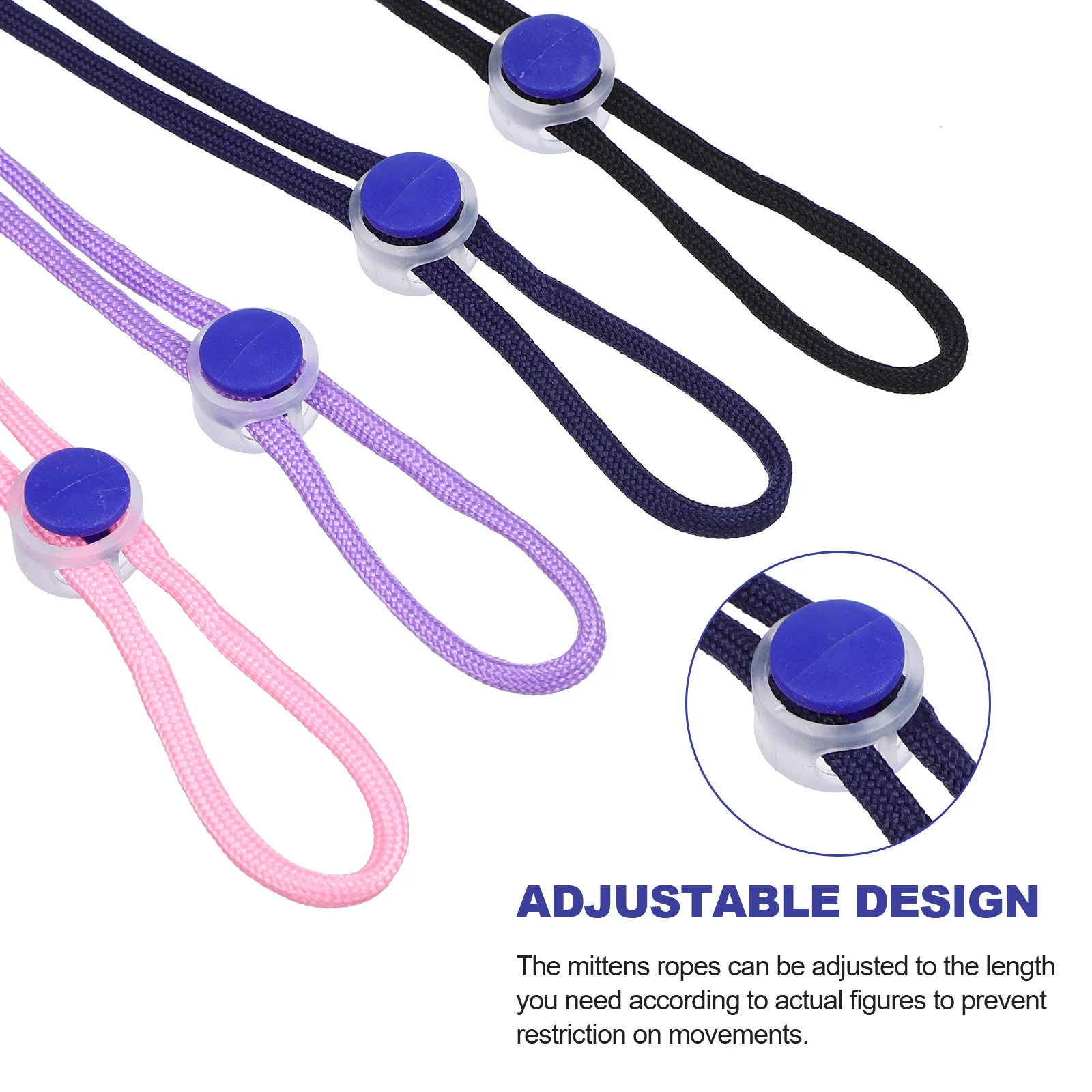 4pcs Anti-lost Gloves Straps Adjustable Winter Gloves Hanger Rope Skating Mittens Strings Neck Hanger Ropes multiuse Rope