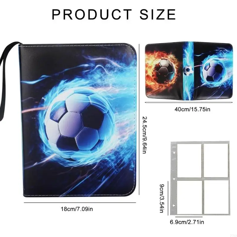 Football Card Folder 400 Pocket Large Capacity for Safe Storage Collection 77HD