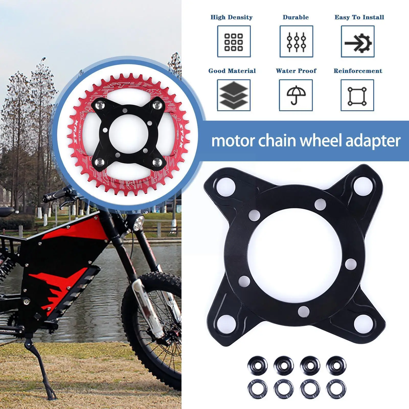 

Адаптер для велосипеда Bafang Spider 104/130BCD со средним мотором, адаптер для велосипеда BBS02, электрическая цепь, звездочка, двигатель BBS01 H5F7