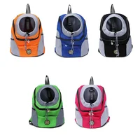 New Double Shoulder Portable Travel Backpack Outdoor Pet Dog Carrier Bag Pet Dog Front Bag Mesh Backpack 2