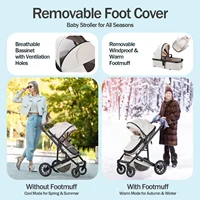 Poussette 3 en 1 pour bébé, siège inclinable pliable pour nouveau-né et enfant en bas âge, système de voyage, couffin, siège de voiture 3