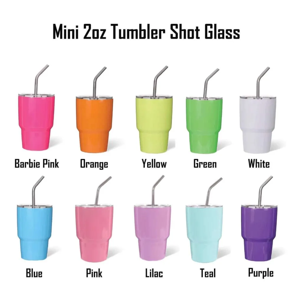 

2oz Shot Glass Presell Mini Tumbler,Double-insulated Stainless Steel With Lid Straw Tumbler,Cute Tumbler Sublimation Shot Glasse