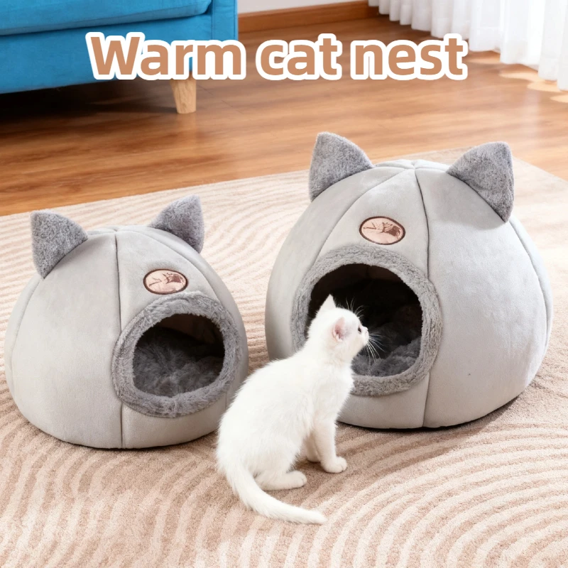 عش القطط الدافئ والناعم عش الحيوانات الأليفة بيت الحيوانات الأليفة بيت الحيوانات الأليفة لطيف لينة الدافئة مستلزمات الحيوانات الأليفة داخلي غرفة المعيشة غرفة نوم النوم العميق