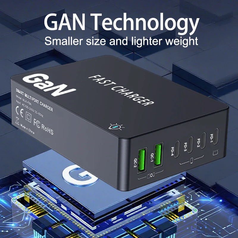 990W USB Type C GaN Charger 300W PD PPS QC4.0 Fast Charging Station Quick Charge For Laptop iPhone 16 15 Samsung Macbook Tablet