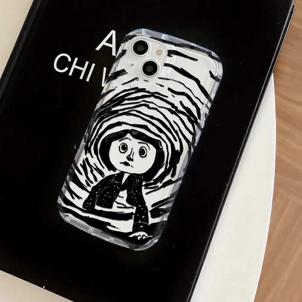 Funda Airbag a prueba de golpes, funda transparente de Anime para C-Coraline IPhone 16 15 14 13 12 11 Pro Max 14 15 7 8 Plus X XR XS Max SE2020