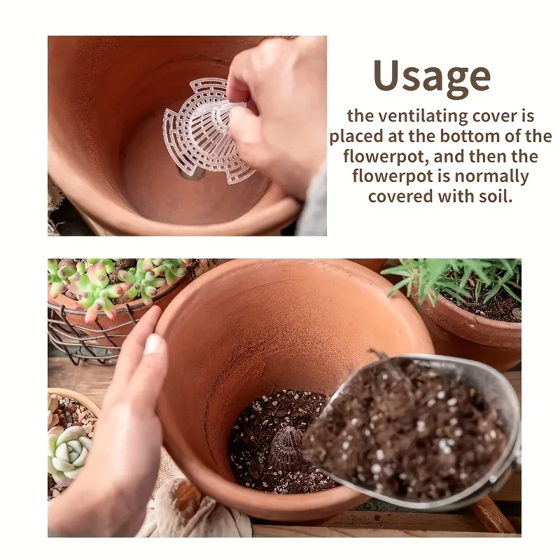 Cone shaped gasket for flowerpot Plant drainage cover Succulent potted plant Leak proof soil Breathable roots Water leakage flowerpot gasket,pot drain pad,plant drainage gasket