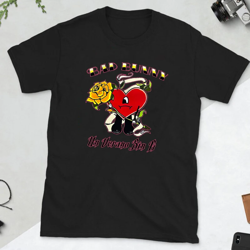 Camiseta De Bad Bunny Un Verano Sin Ti, Ropa De Calle, Hip-Hop, Moda Urbana, Manga Corta