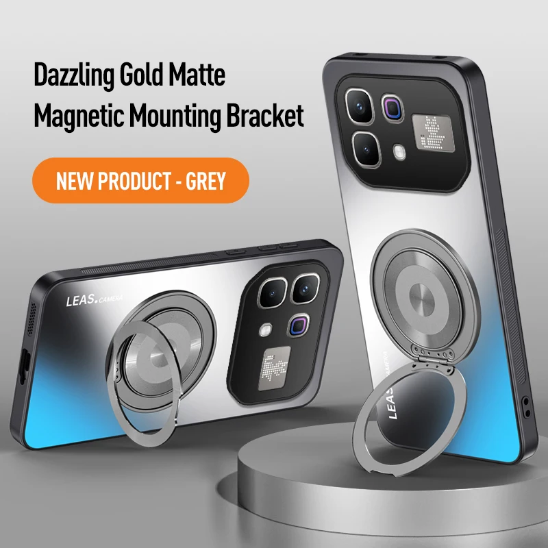 Luxury Matte Rotating Magnetic Phone Case with Shockproof & Anti-Fingerprint Features