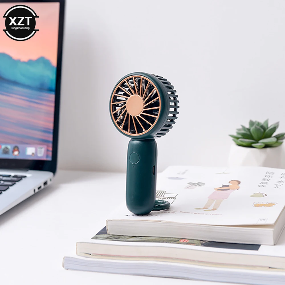 New Pocket Fan Handheld USB Charging Desktop Mini Cool Fan 3 Speed Adjustable Portable Air Cooler for Summer Outdoor