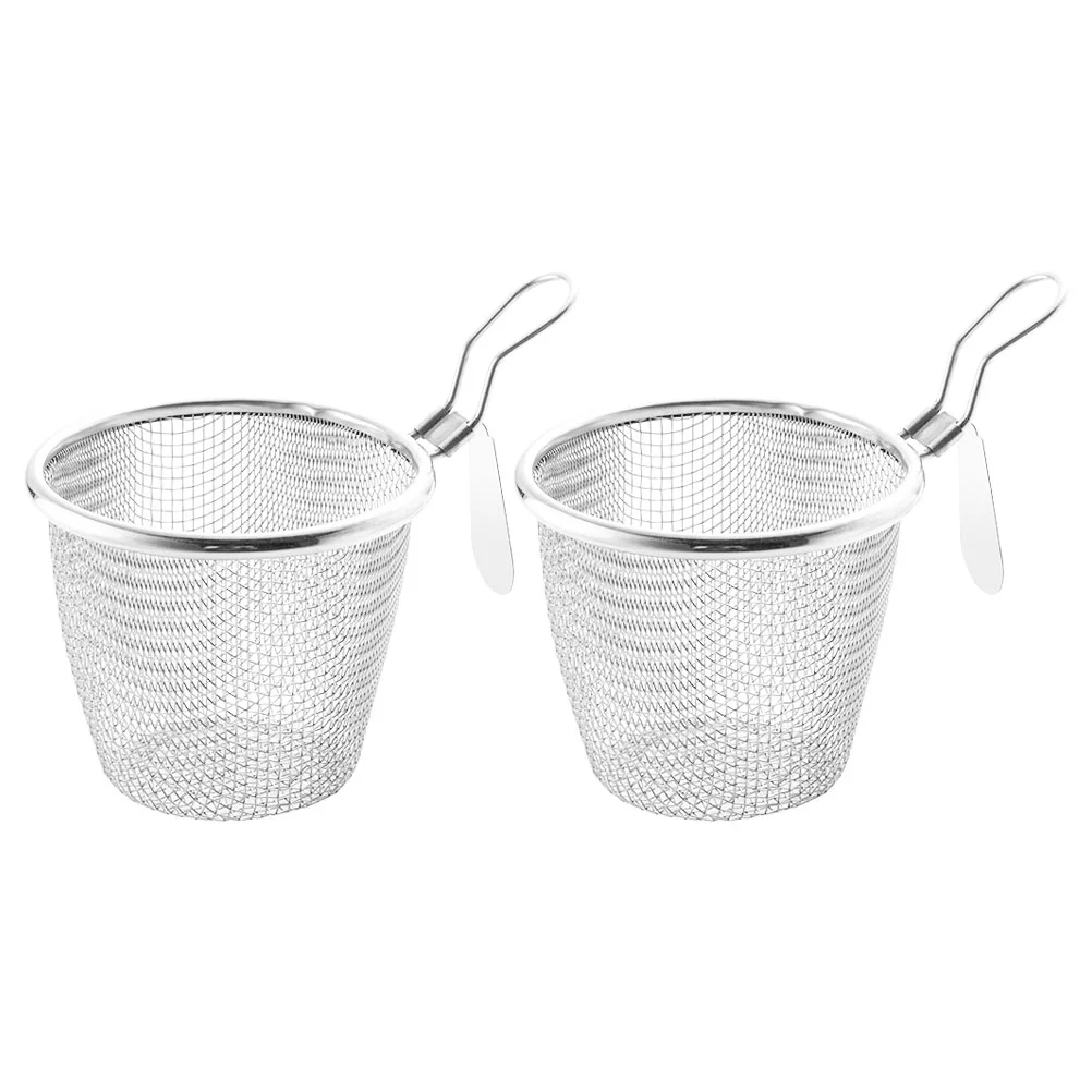 

2 Pcs Strainer Basket Stainless Steel Colander Spaghetti Skimmer Ladle Reusable Hot Pot Baskets