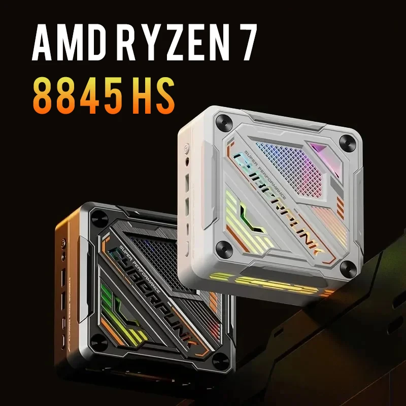 ミニpc amd ryzen 7 8845hs、8コア、16スレッド、2x ddr5、ssd、m.2