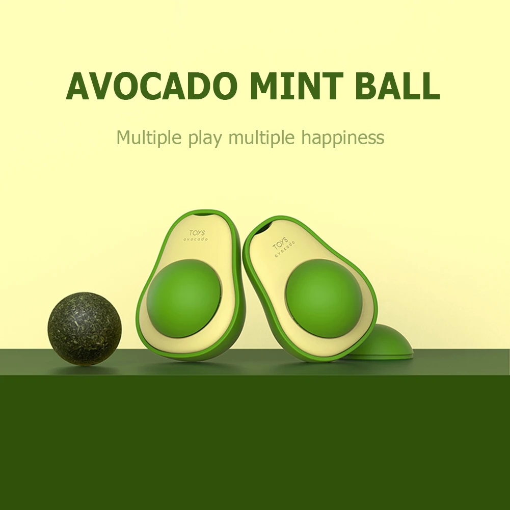 1pcs Catnip Ball Cat Toy Ball Pet Avocado Ball Catnip Toys Healthy Natural Mint Avocado Ball Cleaning Teeth Edible Ball Training