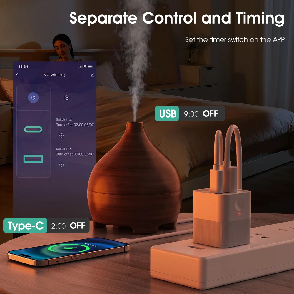 Tuya Smart WiFi/zigbee Micro USB Type-C Adaptor Switch 5V Mini USB Power Adaptor Smart Life Control Alexa Google Yandex alice