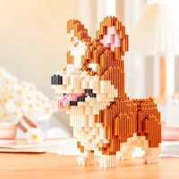 Building Blocks Set Collie Husky Bulldog Corgi Schnauzer 3D Model Animal Dog Mini Diy Bricks Figure Toys For Kid Chirstmas Gifts 2