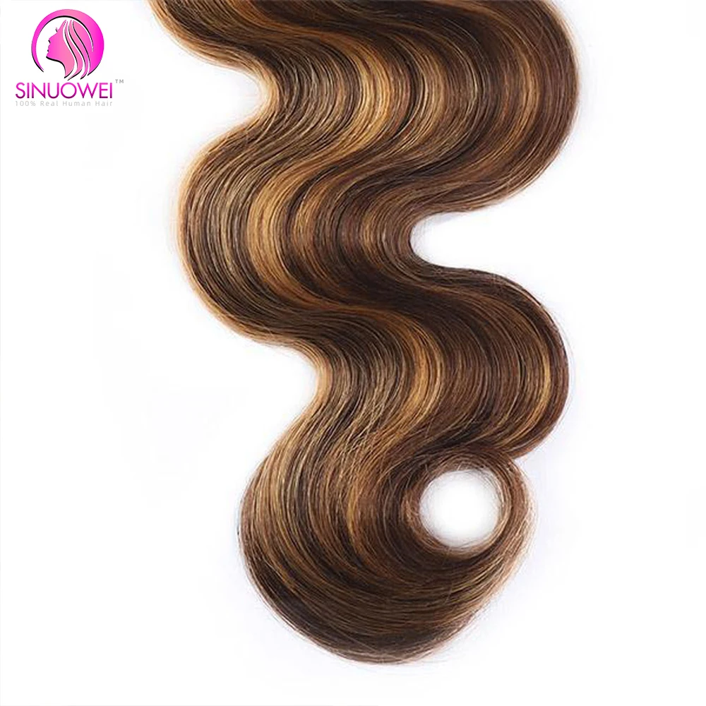 Highlight Body Wave Human Hair Bundle P4/27 Brazilian Remy Human Hair Bundles 32Inches Weaves Bundles Body Wave