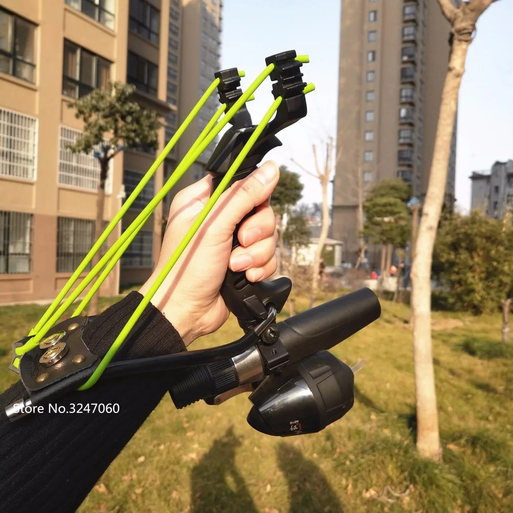 

New Fishing Slingshot Bag Green Shootable Dart with Fishing Reel Outdoor Jungle Hunting Competitive Sports Multi-function Tool