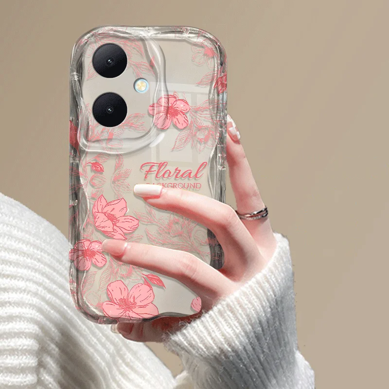 Shockproof Flower Pattern Flexible TPU Case - Protective Back Cover s