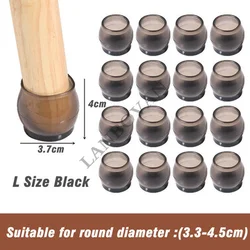 16pcs Enhanced Silicone Furniture Leg Protectors - Non - Slip Felt Pads (L  Round - F)