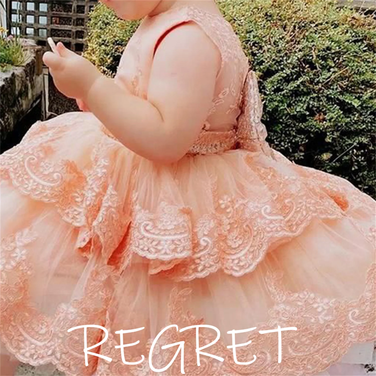 

Applique Flower Girl Dress A-Line Kids Princess Lace Simple Tea Length Wedding Sequin Bow Short Tulle Tutu Prom Dresses 2022