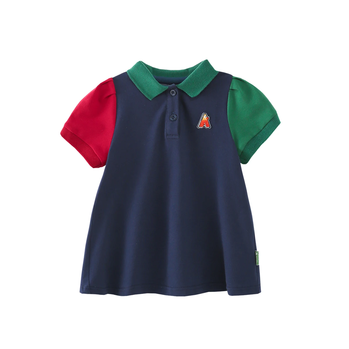 Amila Baby Girl Dress Summer New Cute Sports Fashion Contrasting Colors Patchwork POLO Neck Children's Clothes 0-6Y girls dress baby girl dress