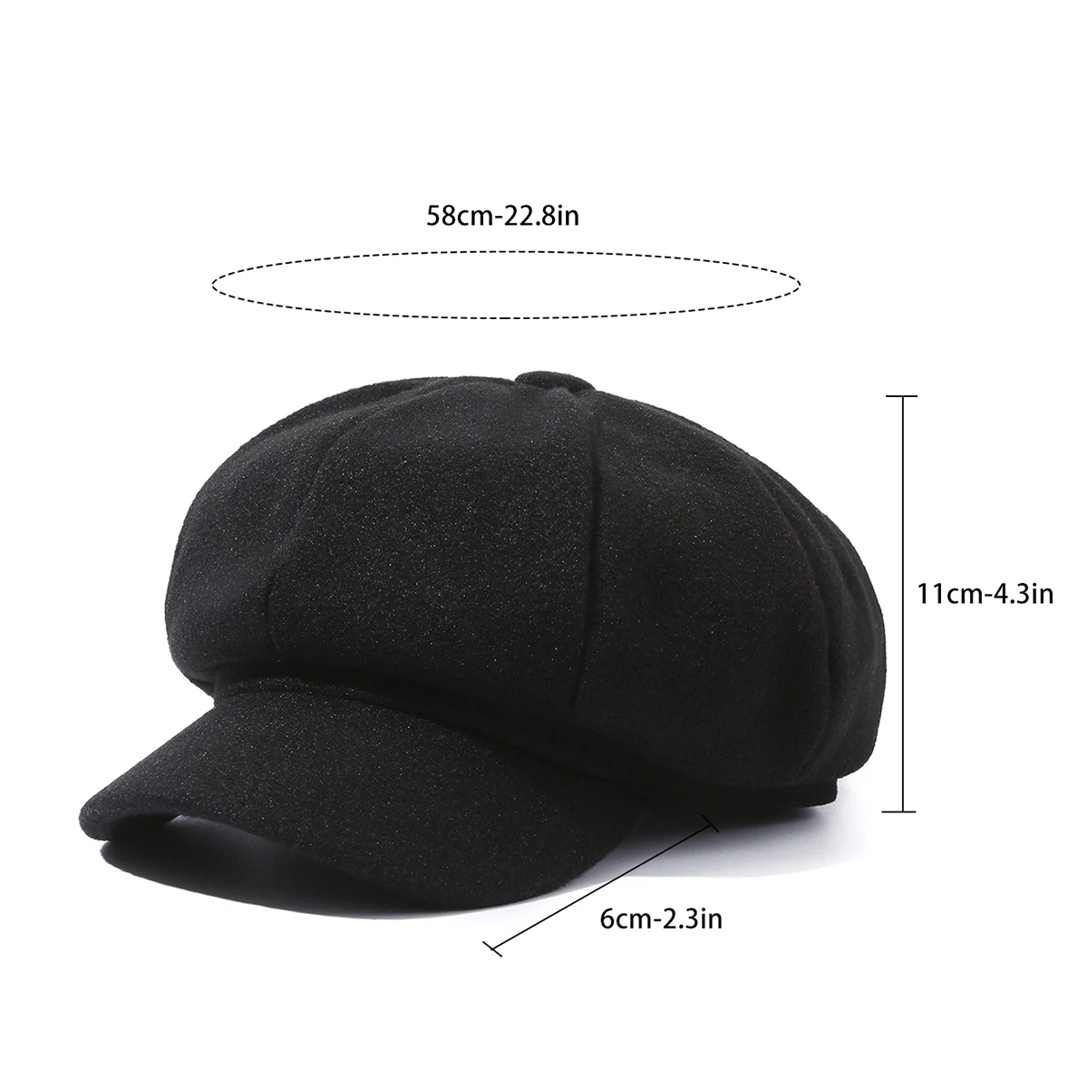 Forward Cap, Retro British-Style Peaked Cap, Korean-Style Painter's Hat, Trendy Beret for Men and Women, Fashionable Simple Octagonal Hat for Hiking and Trekking