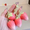 1pc Strawberry Keychain Warming Lip Balm Long Lasting Natural Pink Lipstick Tint Color Changing Lipstick Fruity Lips Care Makeup 6