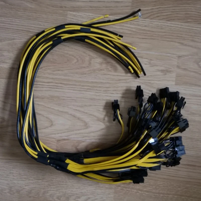 채굴 BTC용 전원 공급 케이블, 6 + 2 핀 카드 라인, 1-3 6 핀 + 2 핀 어댑터 케이블, 12AWG + 18AWG 스플리터 와이어
