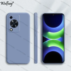 Shockproof Liquid Silicone Back Case - Soft Original Cover for Huawei Nova Y63 (Lavender Grey)